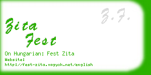 zita fest business card